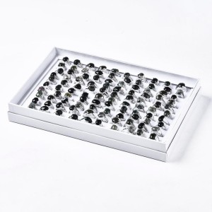 Moss Agate Rings Platinum Mixed Size - 100 Pcs Boxed